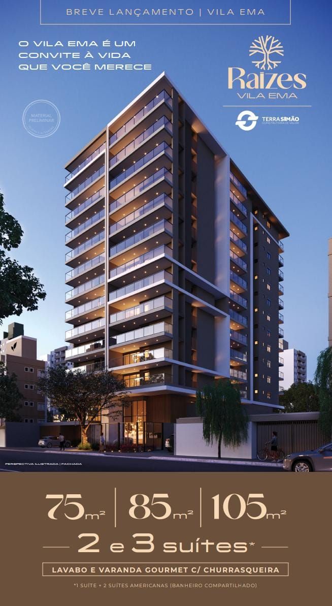 Apartamento Alto Padrão a Venda – Raizes Vila Ema – São José dos Campos